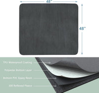 Washable Pee Pads for Dogs 72"x72" Reusable Dog Pads Extra Large - Grey / 48x48 Inch (Pack of 2) - image 2