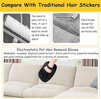 Vingtank 2Pcs Pet Hair Remover Glove, 2025 Upgraded Pet Hair Remover Electrostatic Gloves Reusable Cat & Dog Hair Removal Tool for Couch, Furniture, Carpet, Car Seat