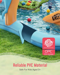 Inflatable Kids Pool, Airefina Dino Planet Inflatable Play Center Kiddie Pool with Water Slide - Octopus King - image 2