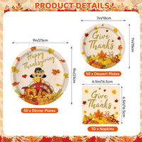 PERFQU 150-piece Halloween plates and napkins set with pumpkin and ghost prints - view 11