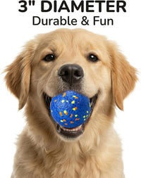 Dog Balls, Indestructible Dog Tennis Balls for Aggressive Chewers – Essentials for Dogs - Blue & Yellow (2-Pack) / Medium (3" diameter) - image 4