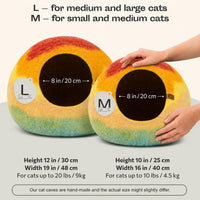 Cat Cave, New Zealand Wool Bed for Indoor Cats - Tucson Sunset / Medium - image 2