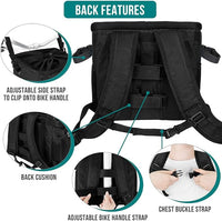 PetAmi Dog Bike Basket, Soft-Sided Ventilated Dog Bike Carrier Backpack, Pet Bicycle Basket for Bike Handlebar, Small Medium Puppy Cat Kitten Car Booster Seat with Safety Strap, Max 18 lbs, Black