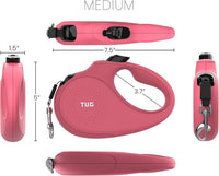 TUG Monochrome 360° Tangle-Free Retractable Dog Leash - Pink / Medium, 16 ft - image 2