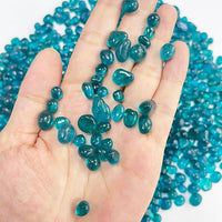 Glass Stones, 0.85LB/385g Aquarium Gravel Rocks, Blue Green Pebbles for Fish Tank, Sea Glass for Vase Filler Craft