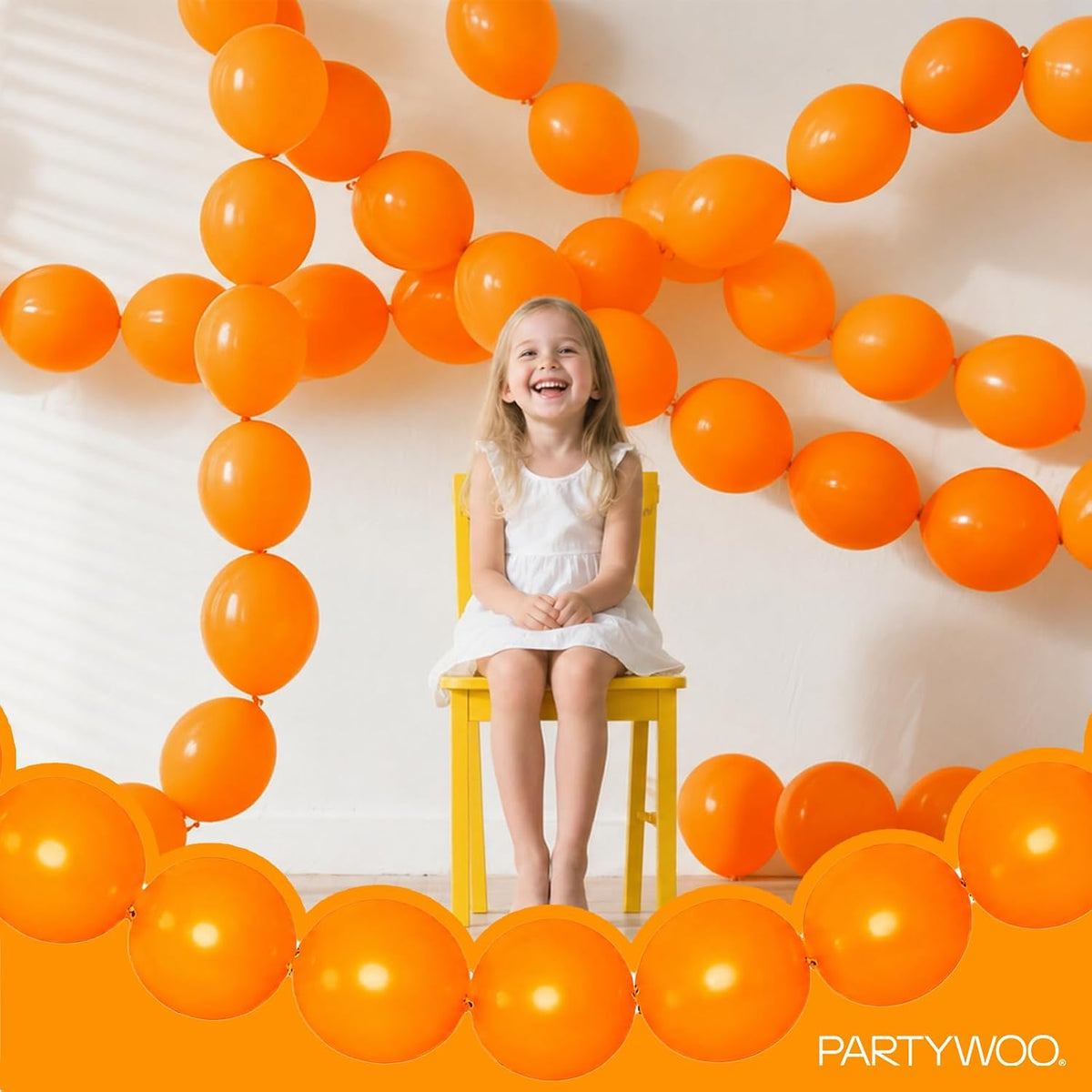 PartyWoo 100 white 6 inch linking balloons for garlands and arches - view 21