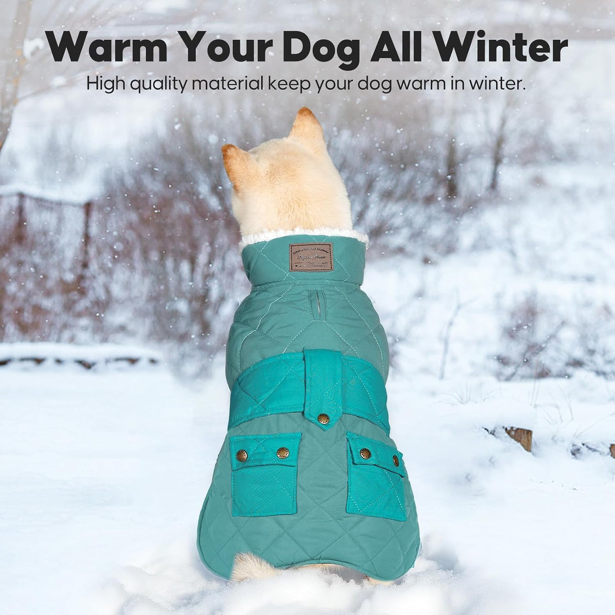 KYEESE Waterproof & Windproof Dog Coat for Small Dogs Puffer Jacket – Essentials for Dogs - Large / 10# Mist Blue - image 2