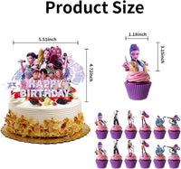 QOQXQOOH 25 piece cartoon Happy Birthday cake topper set with dessert picks - view 3