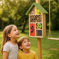 Premium Bug Hotel Kit Cedar Wood Insect Hotel Insect House - Backyard Bee House, Nesting Habitat Shelters, Garden Shelter for Bees, Butterflies, Bugs,Heavy Duty Thickness Colorful