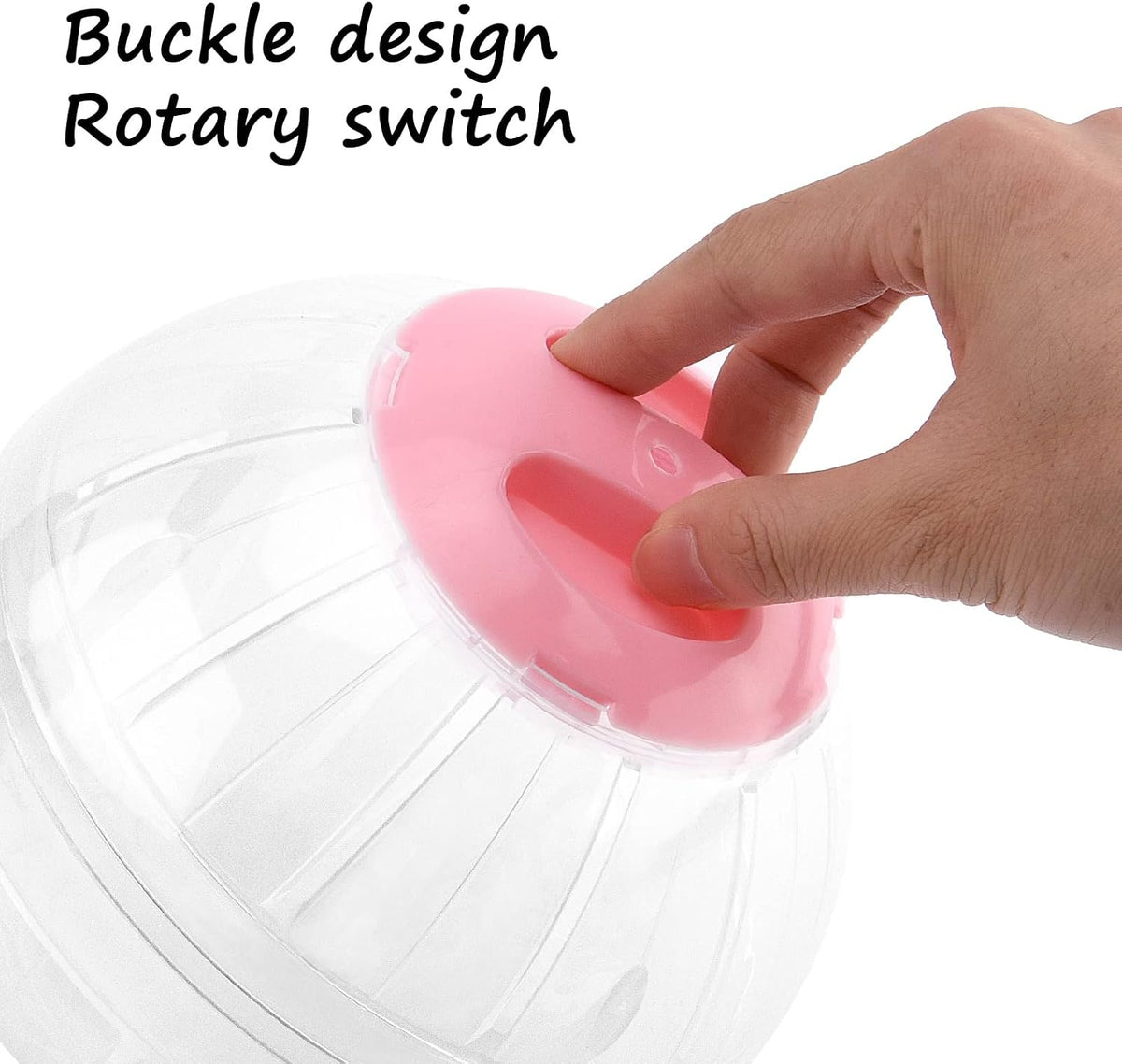 Hamster Exercise Ball, 5.7 Inch Transparent Running Wheel,Blue – Essentials for Small Pets - Pink / 5.7inch - image 4