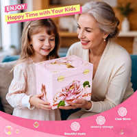 TAOPU ballerina musical jewelry box for girls with spinning dancer and two drawers - view 5