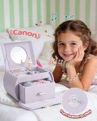 VLANDO 2 Layer Girls Musical Jewelry Box with Ballerina and Large - D.Light Purple - image 3