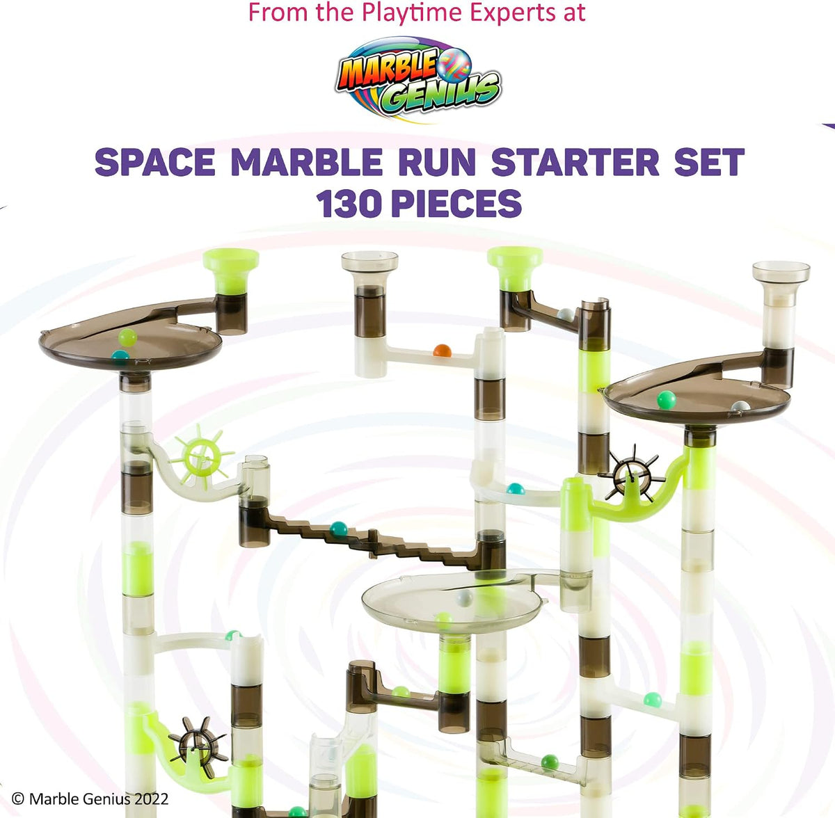 Marble Genius Marble Run Starter Set STEM Toy for Kids Ages 4-12 – Fun for Kids & Family - Space - image 2