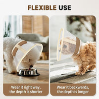 Soft Dog Cone Collar to Stop Licking-Adjustable Comfortable Mesh Recovery Cone After Surgery for Small or Miniature Dogs, Alternative to Plastic Elizabethan Collars for Neuter Incision Care (Brown,M)