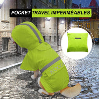 Dog Raincoat Waterproof Hooded, Medium Dogs - Fluorescent Yellow / 3XL-Fit for 33 to 44 pounds - image 3