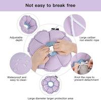 H HIDREAM Soft Cat Cone Collar， Cute Adjustable Cat Recovery Collar，Elizabethan e Collar That can Protect Head and Foot Wounds，Purple Flower All-Season Style
