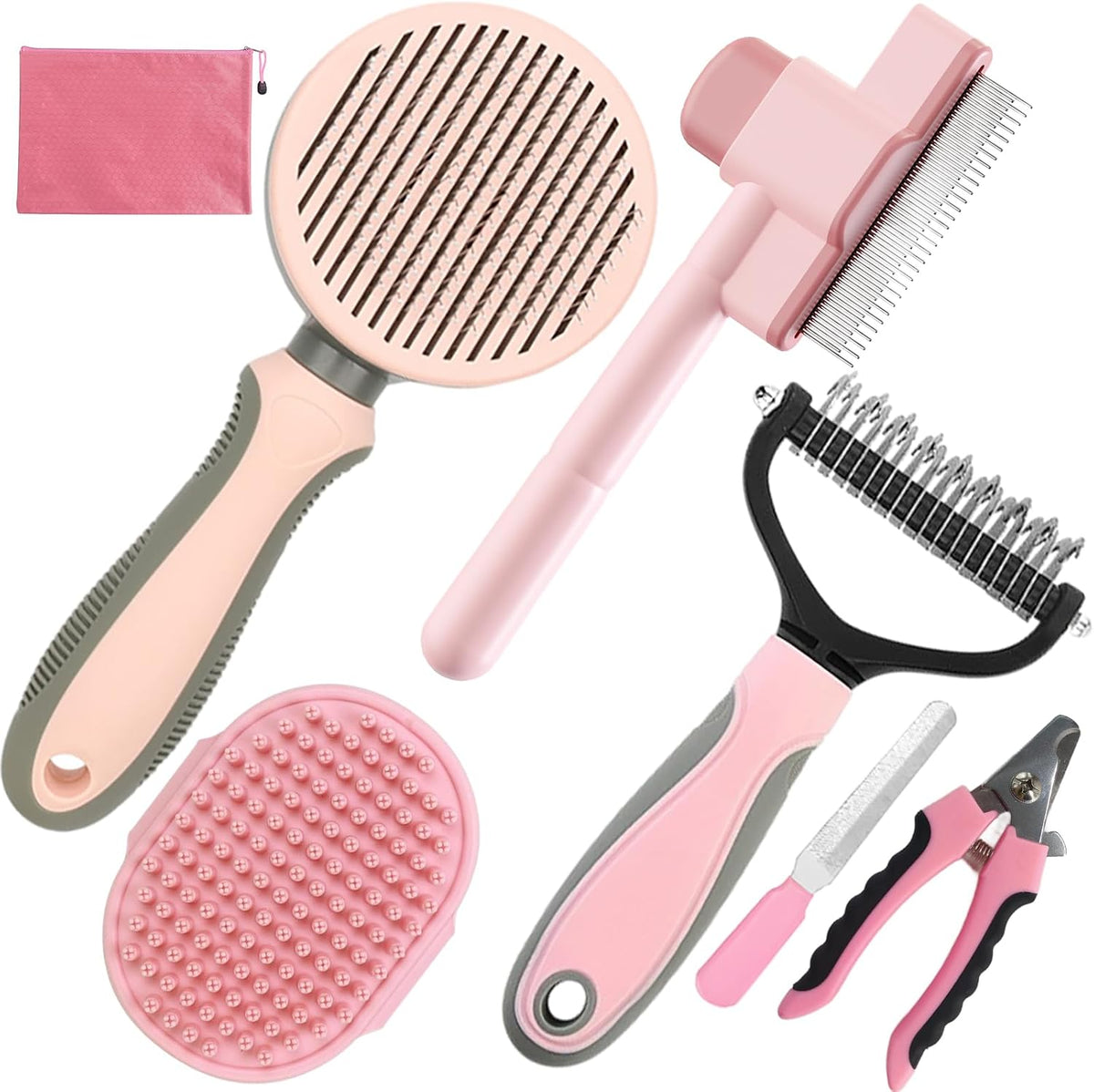 Pet Grooming Kit, Slicker Brush - A-Pink