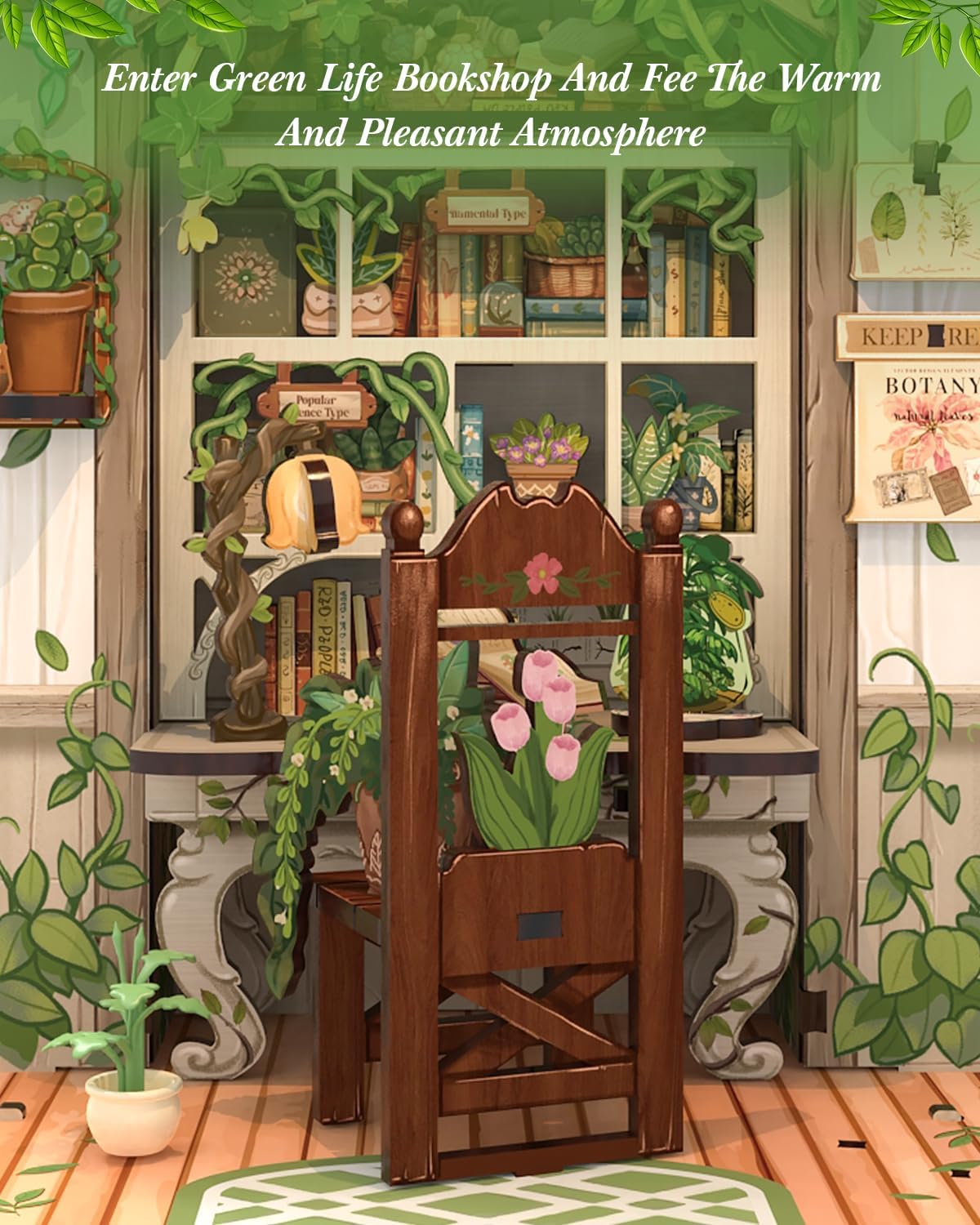 Cutefun Book Nook Kit, Bach Strings Musical Instrument Store - Green Life Bookshop - image 4
