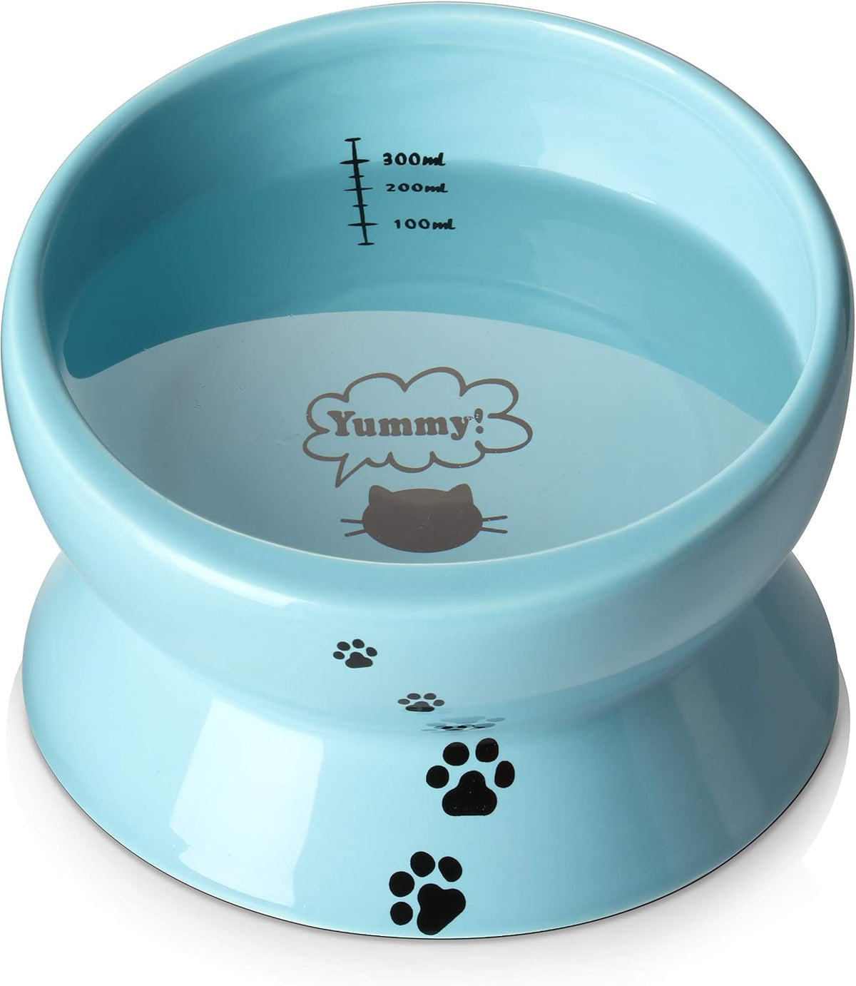 Y YHY Cat Bowl Anti Vomiting, Raised Food Bowls - 15oz / Lake Blue
