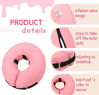 Supet Inflatable Dog Cone Collar for Small Dogs Puppies Cats, Soft Dog Cone Alternative After Surgery for Puppies Cats to Stop Licking