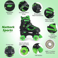 Kids Roller Skates for Boys - Green / Small(10C-13C) - image 2