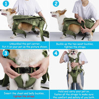 Pet Front Dog Carrier Backpacks, Adjustable Pet Backpack - Army Green / Small - image 4