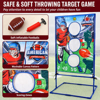 Punieayi football toss game with target net, 4 inflatable footballs, pump and scoreboard - view 3