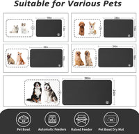 HotLive Dog Food Mat, Absorbent Cat Mat for Food and Water - Paw Black / 24"L x 16"W - image 4