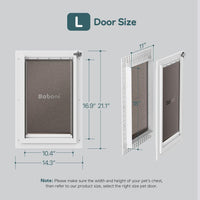 Baboni Dog Door for Door, 3-Flap, Durable Plastic Frame - Snow White / Large / Plastic Frame - image 2