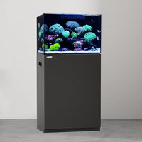 LANDEN Aquarium Wooden Stand and Cabinet for up to 30 Gal Tank, Fish Reptile Sea Salt WaterTank Stand, Nano Foam Leveling Mat Included, W23.6xD17.7xH31.5 in, Wooden Matte Black Painted(Stand Only)