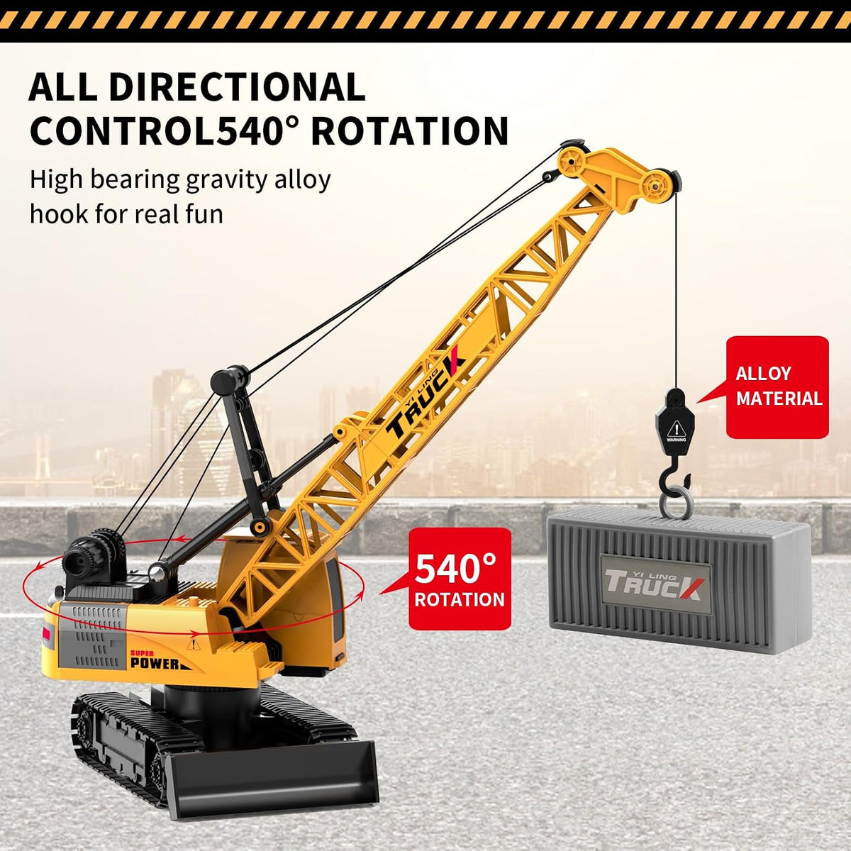Dwi Dowellin Rc Bulldozer Toys for Boys - crawler crane - image 4