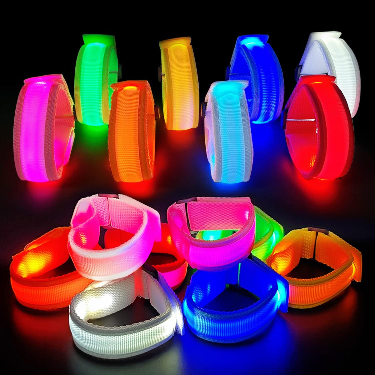 M.best 8pcs LED Light Up Bracelets Glow Flashing Wristbands Glow - 16pcs Multicolor