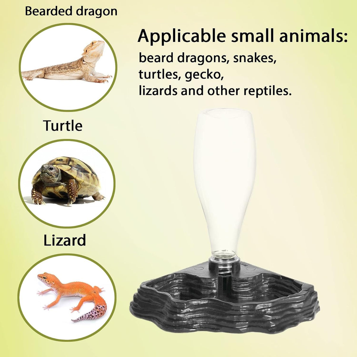 Automatic Reptile Water Dish 13.5Oz Reptile Water Bowl Bearded Dragon - black - image 3