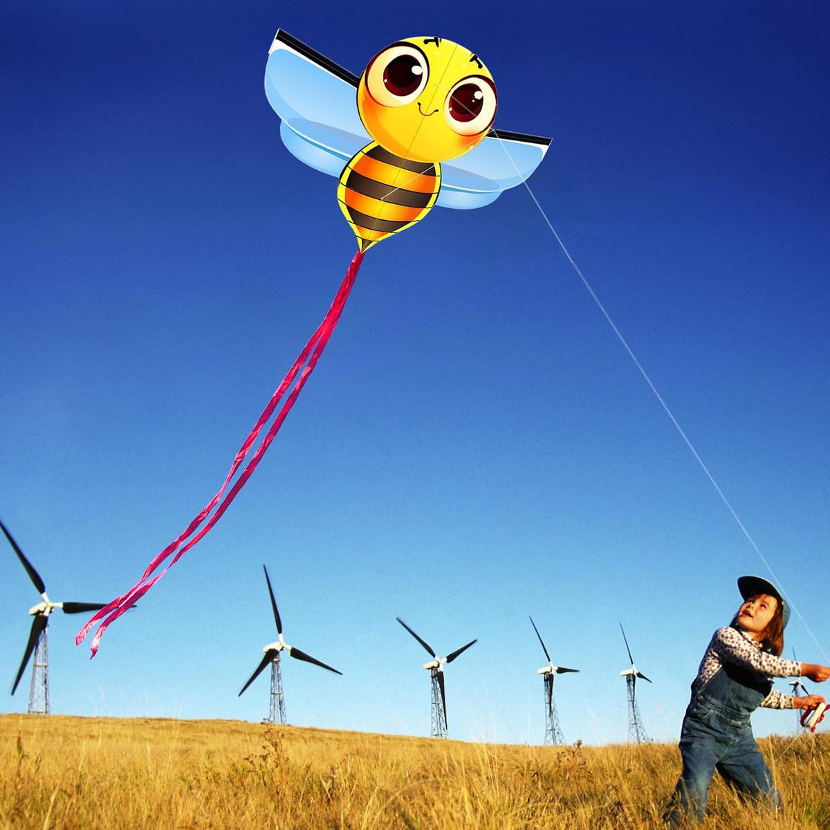 HENGDA KITE cartoon bee kite with yellow body, light wings and long tail - view 10