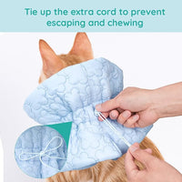 Cat Recovery Collar, Soft Adjustable Cat Cone Alternative, Lightweight Waterproof Fasteners Collars for Cats Kittens Puppies, After Surgery Stop Licking and Daily Use (Light Blue, M(Neck 7.9"-13.8"))