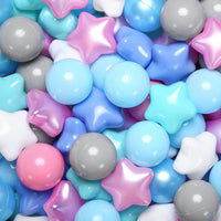 Realhaha Ball Pit Balls Star Shapes Plasticballs for Ballpit Playpen – Fun for Kids & Family - Pearl Pink Green Blue White / 100