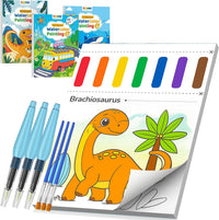 TECJOE 3 Pack Paint with Water Books - Traffic & Sea & Dinosaur