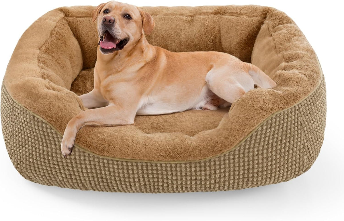 Medium Dog Beds for Medium Dogs Washable - L (35"x25"x9") / Brown
