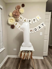 Number Balloons 1st Birthday Decorations - White / Number 5 - image 2