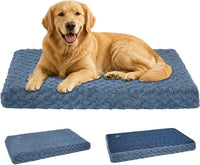 EMPSIGN Dog Bed Mat Crate Pad Mattress, Ultra Soft Pet Kennel - Navy/Grey / XXL(47"*29"*3")