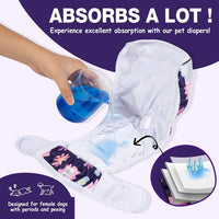 Pet Soft Washable Female Diapers Female Dog Diapers - Bloom / X-Large:25''-33'' - image 2