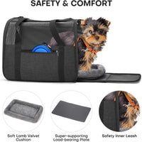 JUNGYOUN Premium Cat Carrier - Dark Grey / 17.5"L x 12.4"W x 13.5"H - image 4