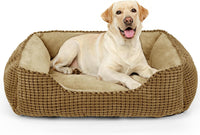 MIXJOY Dog Bed for Large Medium Small Dogs - Dark Brown / XL(35’’x 25’’x 9’')