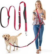 XiaZ Hands Free Dog Leash, Versatile Crossbody Dog Leash - BasicRed