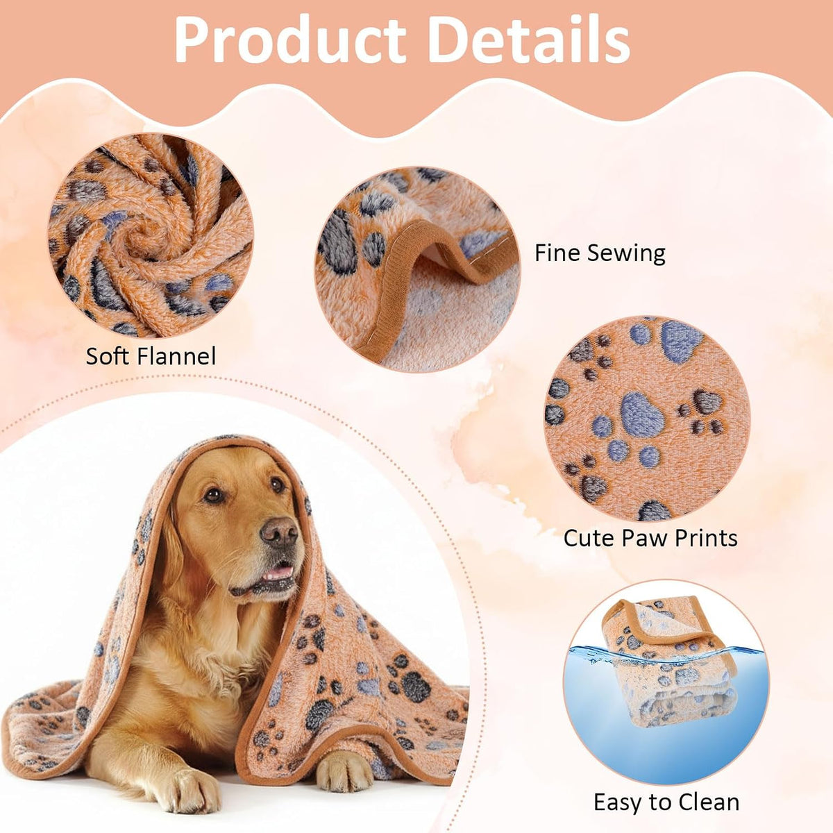41" x 30" Dog Blankets for Medium Dogs, Cat - 41" x 30" / Brown / 1 - image 4