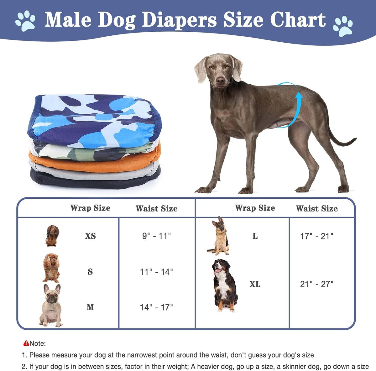 Belly Bands for Male Dogs 5 Pack Washable Dog Diapers Reusable Male - Large - image 2