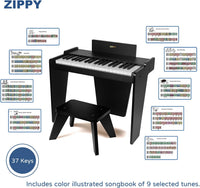 Kids Piano Keyboard, 37 Keys Digital Piano for Kids - Black Basic - image 3