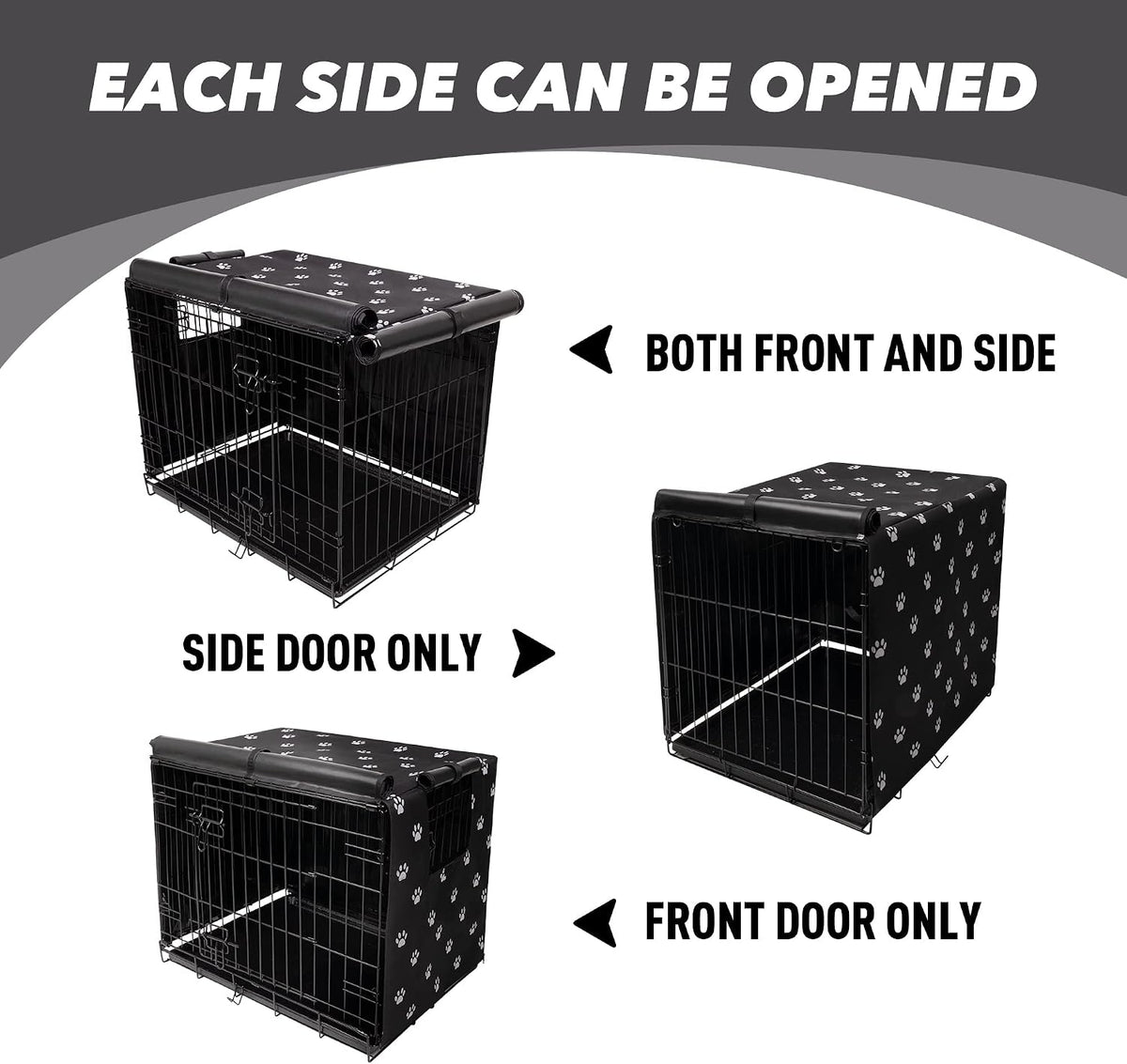 Pet Prime Dog Crate Cover Indoor/Outdoor Durable Windproof 600D - 48 Inch (48"x30"x33") - image 3