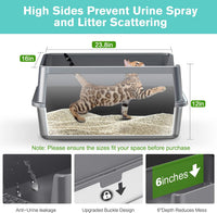 2PACK Stainless Steel Cat Litter Box with High Sides Lid - 2PK-Dark Grey - image 3