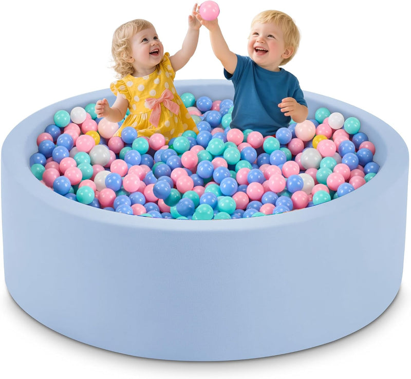 35.4" x 11.8" Foam Ball Pit for Toddlers - Lightblue / 47.2" x 15.7"